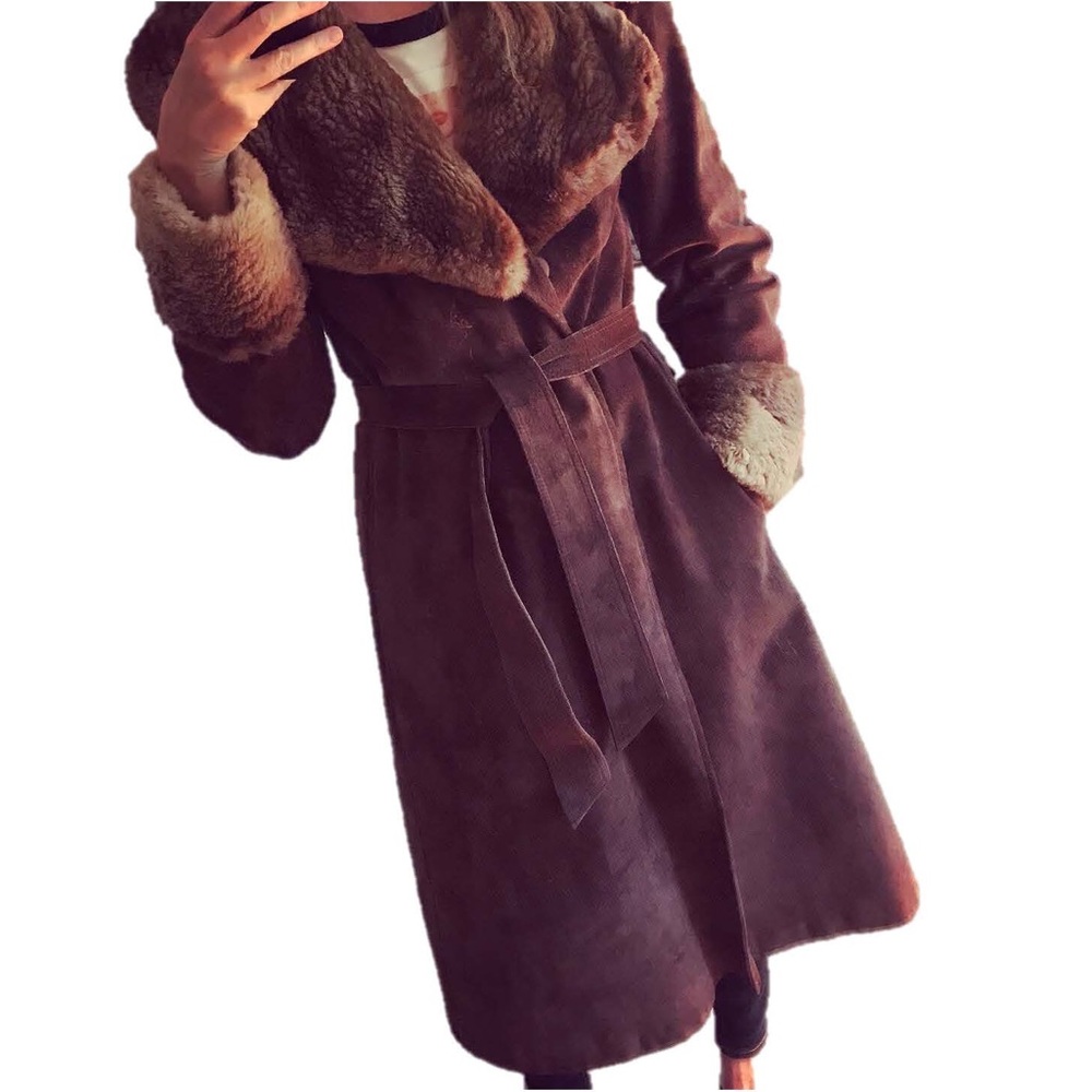 Vintage 70s Penny Lane Real Suede and Fur Coat by Rajac Leathers Canada - Picture 9 of 9